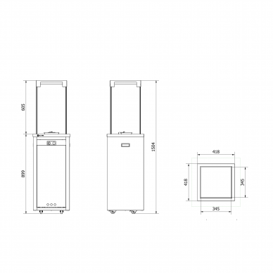 Dujinis lauko židinys KRATKI PATIO LIGHT juodas 3