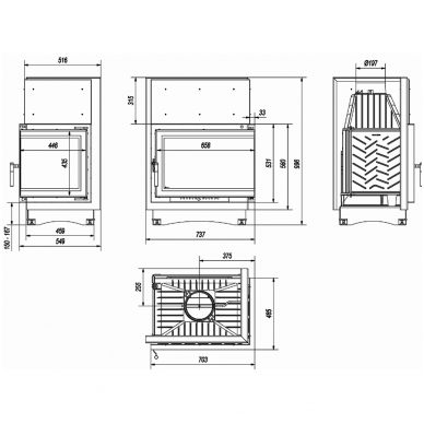 Židinys KRATKI ZUZIA ECO 12 P/BS DECO 4 Židinys KRATKI ZUZIA ECO 12 P/BS DECO 4