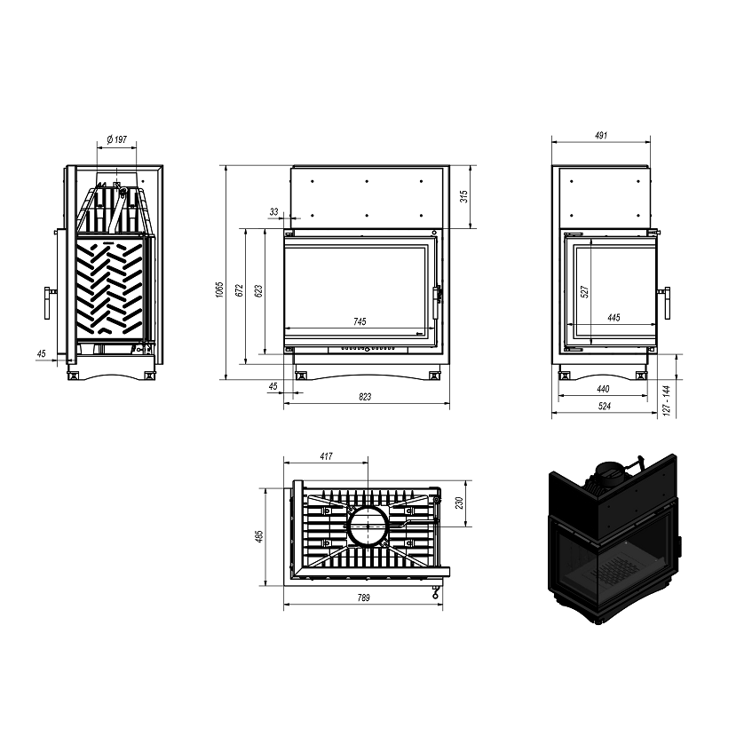 Židinys KRATKI AMELIA 21 L/BS DECO 4