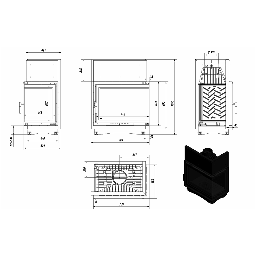 Židinys KRATKI AMELIA 21 P/BS DECO 4